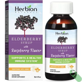 Herbion Naturals Elderberry Syrup 4 Oz Raspberry Flavor Immune Support