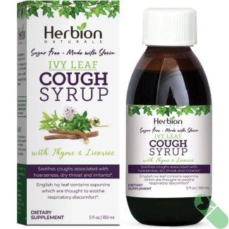 Herbion Naturals Ivy Leaf Cough Syrup Sugar Free 5 Oz Soothes Throat