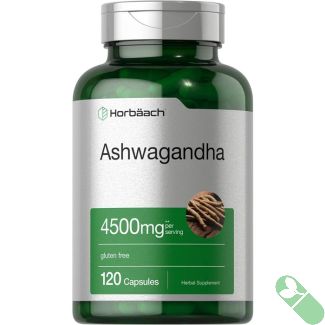 Horbaach Ashwagandha 4500mg Gluten Free 120 Capsules