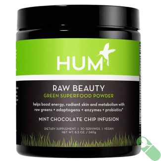 Organic blend of greens and adaptogens in Hum Raw Beauty powder

