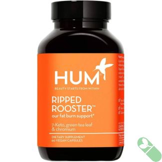 Hum Ripped Rooster Fat Burn Support Supplement 60 Vegan Caps