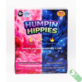 Humpin Hippies male and female gummies Supplement Facts label