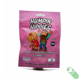 Humpin Hippies Female Enhancement Gummies strawberry 325 mg 10-count front package