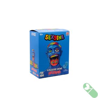 Sex9ine For Him 4 Pleasure Chews Blue Raspberry dietary supplement pack