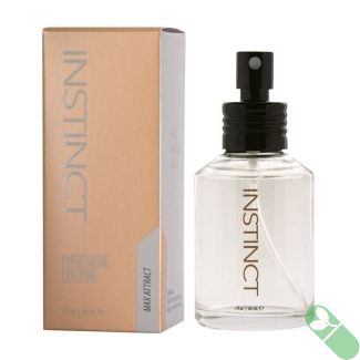 Instinct Pheromone Cologne 2 oz black bottle with spray nozzle and masculine label


