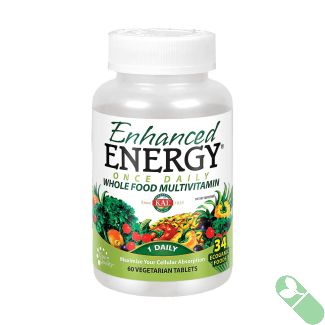 KAL Enhanced Energy Multivitamin bottle with 60 vegetarian capsules