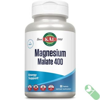 KAL Magnesium Malate 400 Tablets 90 Count Energy Support Supplement