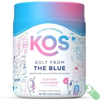 KOS Bolt From The Blue serving scoop with energy boost powder

