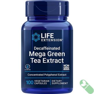 Life Extension Decaffeinated Mega Green Tea Extract 100 Veggie Caps