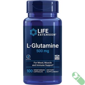 Life Extension L Glutamine 500mg 100 Vegetarian Caps Immune Support