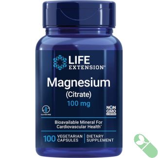 Life Extension Magnesium Citrate 100mg 100 Caps Cardiovascular Health