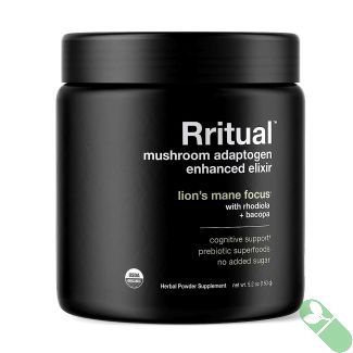 Experience the cognitive benefits of Rritual's Lion's Mane Elixir with Rhodiola and Bacopa, a mindful blend for mental clarity and focus.