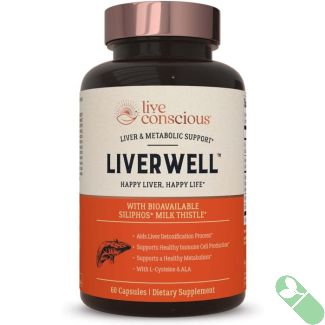 Live Conscious LiverWell Siliphos Milk Thistle Liver Support 60 Caps