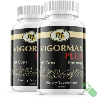 Muram Vigormax Plus bottle front label with 120 capsules male sexual enhancer

