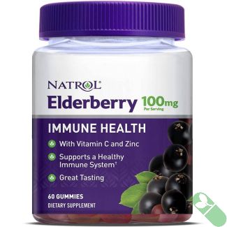 Natrol Elderberry 60 Gummies Immune Health Support Supplement