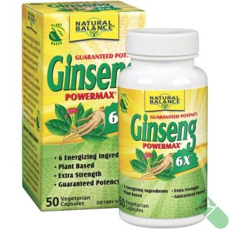 Natural Balance Ginseng PowerMax 6X Cognitive Support 50 Veggie Caps
