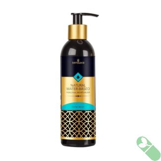 "Sensuva Natural Water-Based Personal Moisturizer Unscented 8 oz bottle with black pump"

