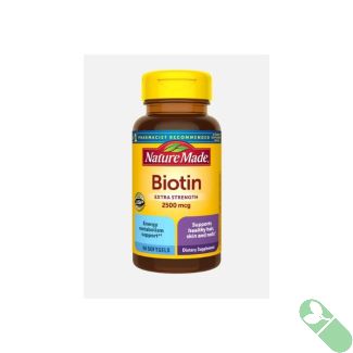 Nature Made Biotin Extra Strength 2500 Mcg Softgels Hair Skin Nails