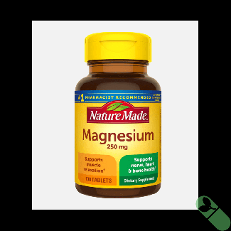 Nature Made Magnesium 250 Mg 100 Tablets Nerve Heart Bone Support