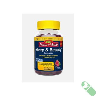 Nature Made Sleep and Beauty 60 Gummies Melatonin Collagen Biotin