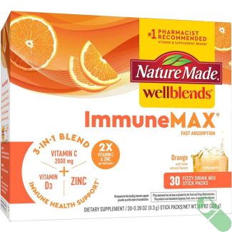 Nature Made Wellblends ImmuneMAX Fizzy Drink Mix 30 Stick Packs