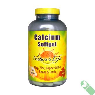 Strengthen your bone and dental health with Nature's Life Calcium Softgel, infused with Magnesium, Zinc, and Vitamin D-3 for maximum benefit.