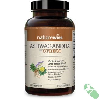 NatureWise Ashwagandha Anti Stress Supplement 60 Vegan Caps