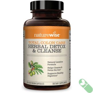 NatureWise Herbal Detox Cleanse Total Colon Care Supplement 60 Caps