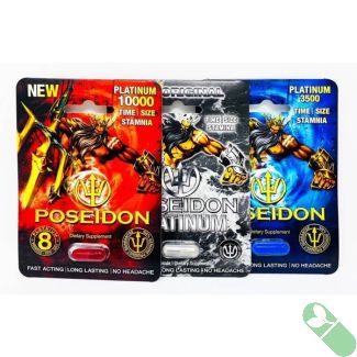 "New Poseidon 3 Pill Pack packaging with red, platinum, and blue capsules visible"

