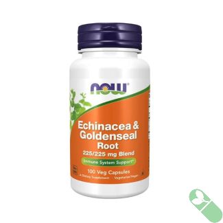 NOW Echinacea and Goldenseal Root 225/225 mg 100 Veggie Caps
