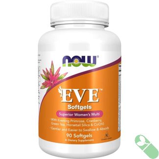 "NOW Eve Superior Women’s Multivitamin – supports hormone health and antioxidant balance"

