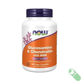 NOW Glucosamine and Chondroitin with MSM 180 Veggie Caps Joint Health