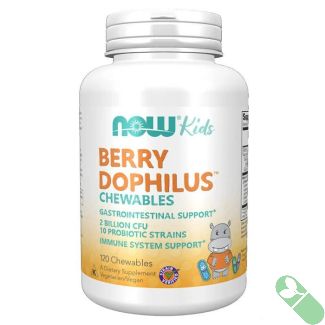 NOW Kids Berry Dophilus 2 Billion CFU 120 Chewables Immune Support