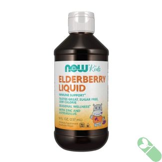 now-kids-elderberry-liquid-quality – GMP certification logo on NOW Kids Elderberry Liquid bottle

