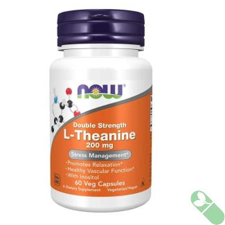 NOW L Theanine 200mg Capsules Stress Management Supplement