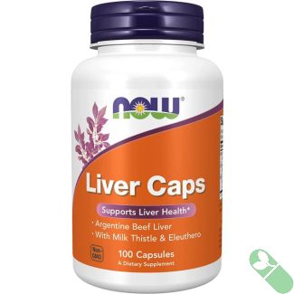 NOW Liver Caps Milk Thistle and Eleuthero 100 Caps