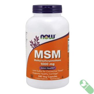 NOW MSM (Methylsulfonylmethane) 1000mg 240 Veggie Caps Joint Health