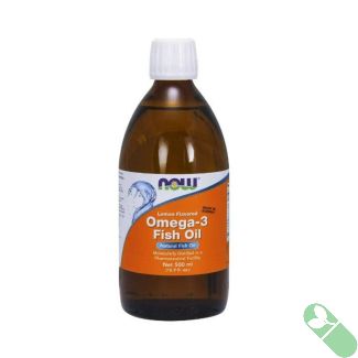 NOW Omega 3 Lemon Flavored Fish Oil Liquid 16.9 Oz