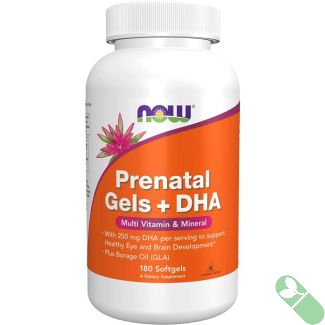 "Angle shot of NOW Prenatal Gels – fish oil and multivitamin blend"

