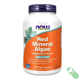 NOW Red Mineral Algae Vegetarian Calcium Joint Health 180 Veggie Caps