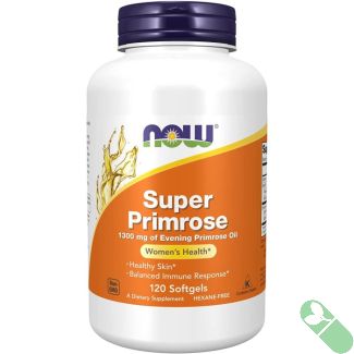 NOW Super Primrose 1300mg Women's Health Skin Support 120 Softgels