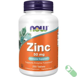 NOW Zinc 50mg Immune Support Supplement 250 Tablets