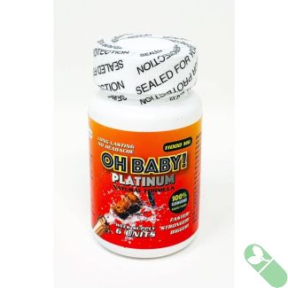 OH BABY! 11000 Platinum Male Enhancement Red 6 count bottle front label

