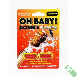 Oh Baby 11000mg Platinum Double Male Enhancement red capsule in blister pack

