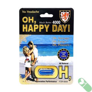 Happy Day 4000 capsule to naturally enhance male stamina and improve sexual performance without headaches.