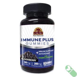 okay pure naturals probiotics gummies strawberry flavor front view