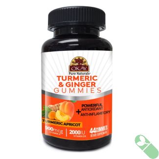 Okay Antioxidant Gummies Turmeric Ginger 44 Count Turmeric Apricot