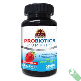 Okay Digestive Support Gummies Probiotics 44 Count Strawberry Flavor