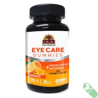 Okay Immune Support Gummies Eye Care 45 Count Orange Flavor