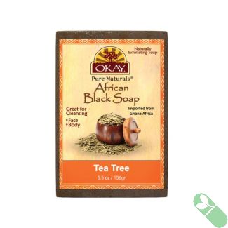 "OKAY Pure Naturals African Black Soap with Tea Tree – 5.5oz bar"


